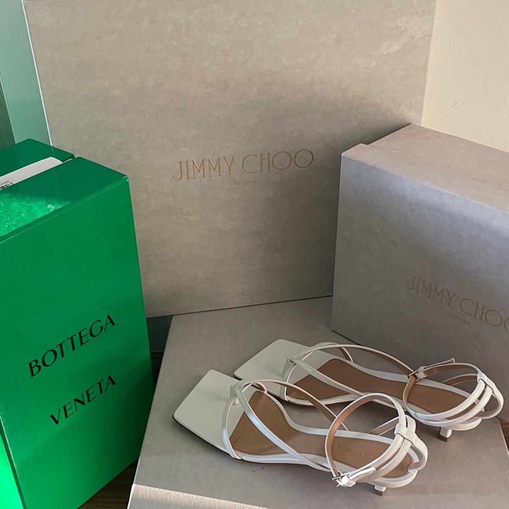 Bottega Veneta White Strappy Sandals - Picture 2 of 6